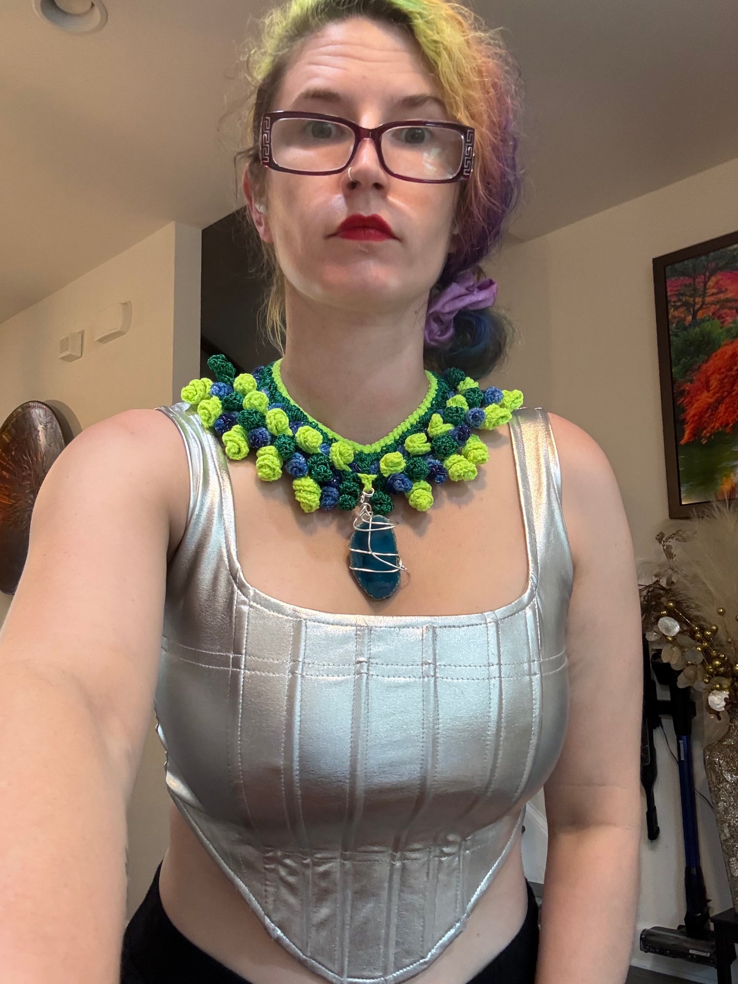 Love bomb collar: Big Blue Stone