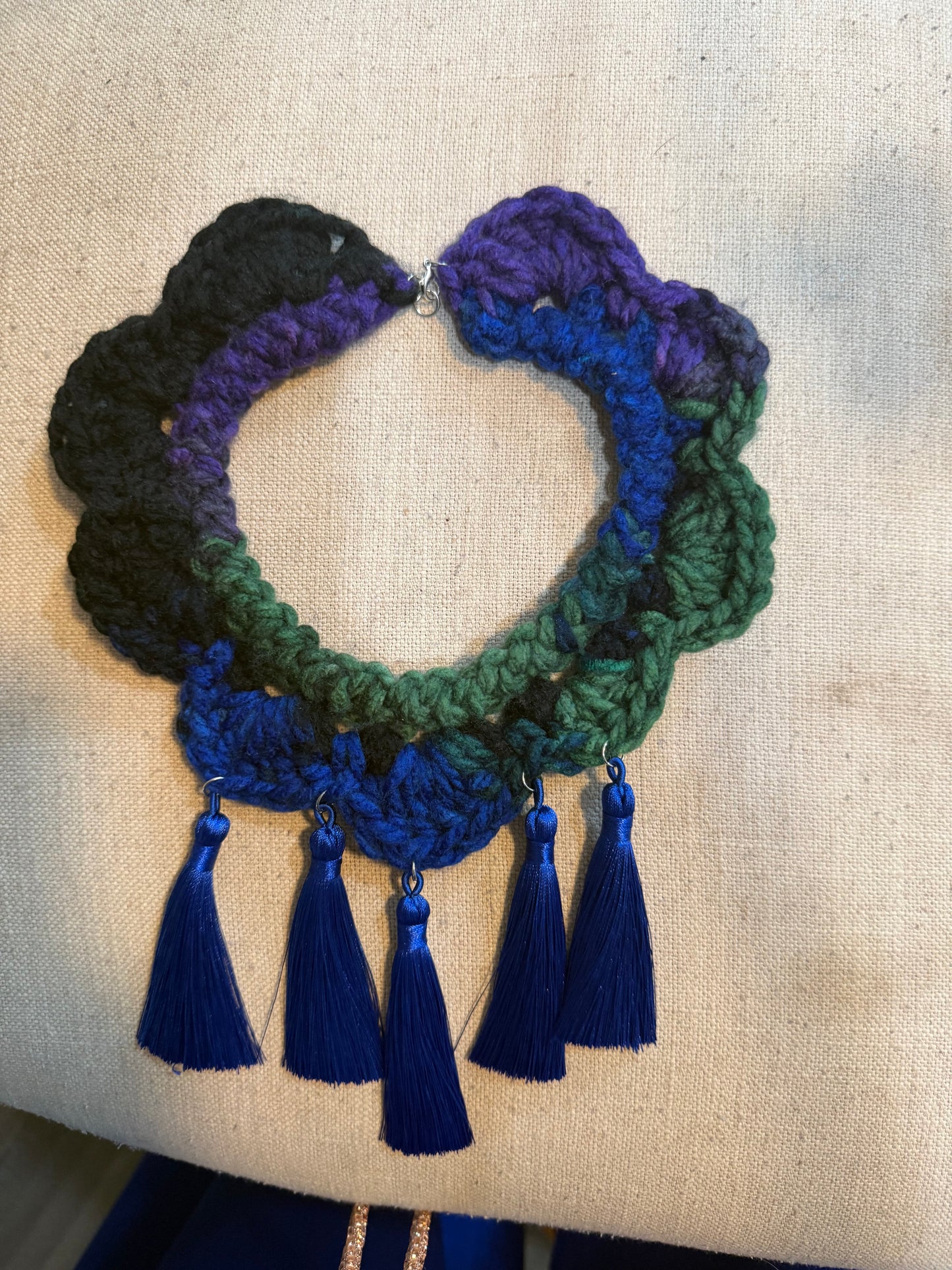 Fringe belief collar (6): Deep Blues, Greens and Purples