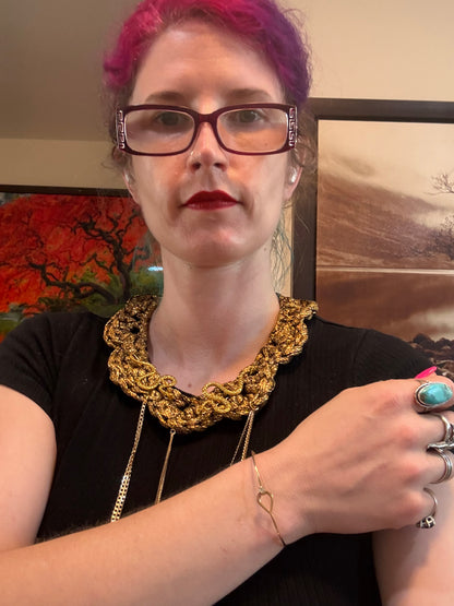 I Was Born a Soldier Metallic Collar: Medusa Collar and Bracelet