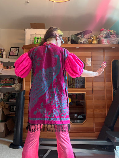 A Pink Peacock Scarfigan