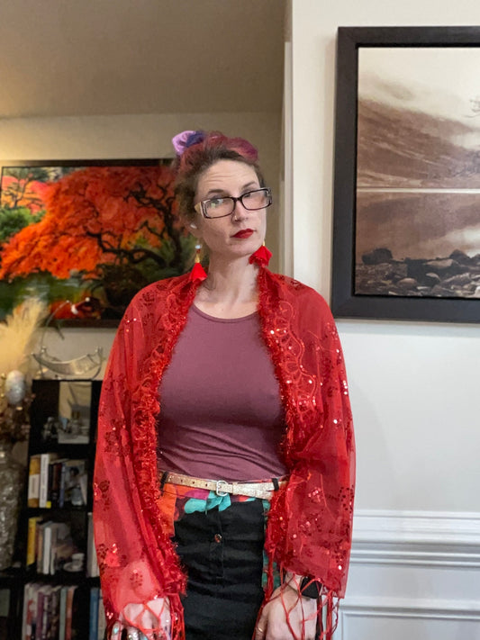 Sassy Sleeves— sparkly and red