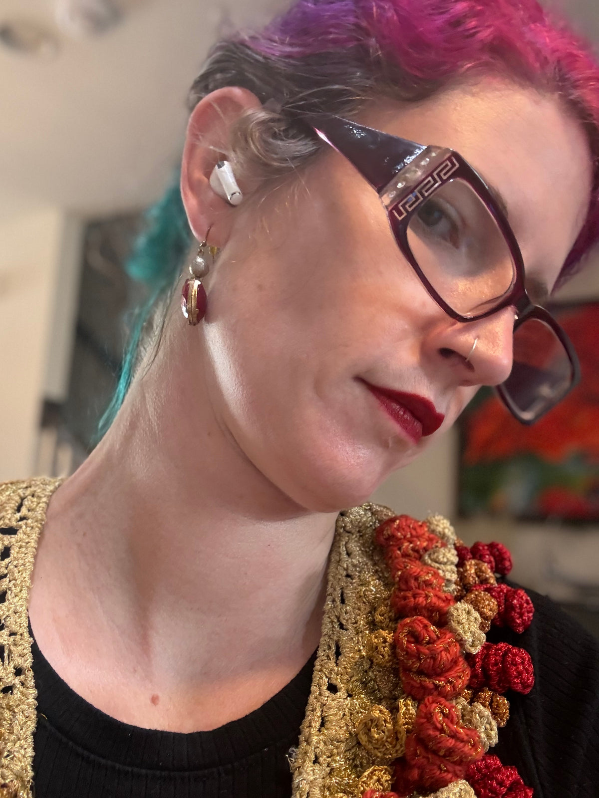 I Was Born a Soldier Metallic Collar: the Brigid with cuff and earrings (plus size friendly)