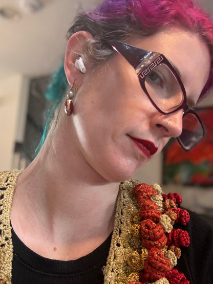 I Was Born a Soldier Metallic Collar: the Brigid with cuff and earrings (plus size friendly)
