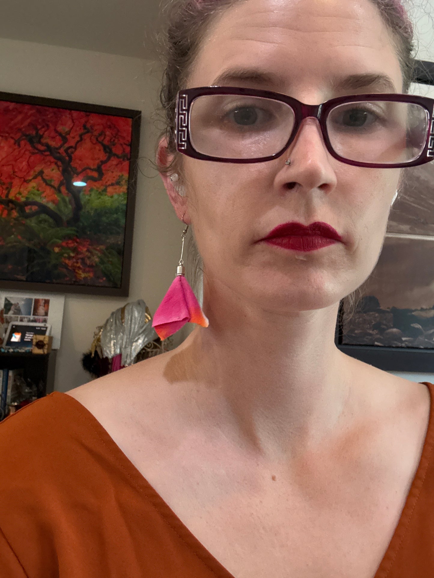 Fabric tassel earrings