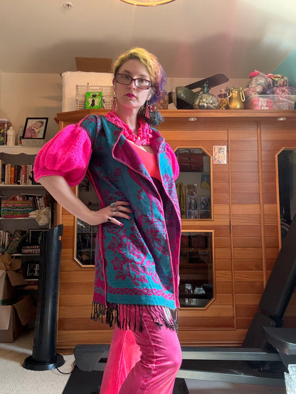 A Pink Peacock Scarfigan
