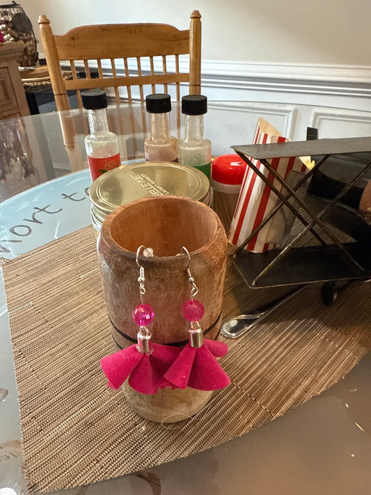 Fabric tassel earrings