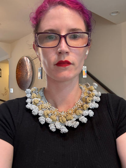 I Was Born a Soldier Metallic Collar: the Alecto with Sparkly brooches and cuff