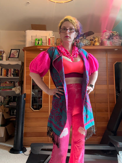 A Pink Peacock Scarfigan
