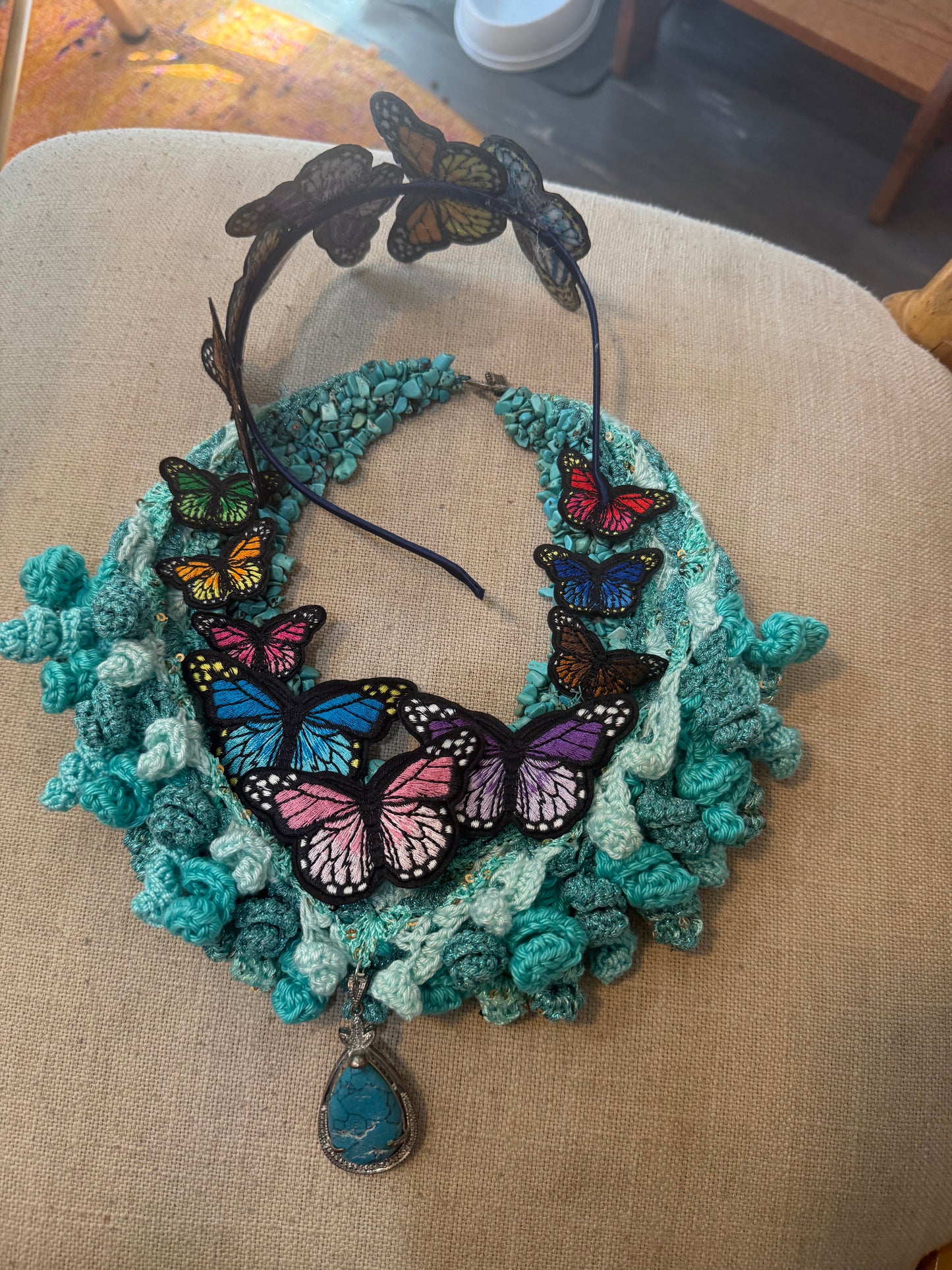 Love bomb collar & headband: Bread and Butterflies