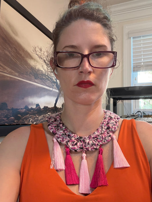 Fringe belief collar (24): pink camo