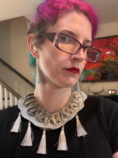 I Was Born a Soldier Metallic Collar: the Enyo with with earrings