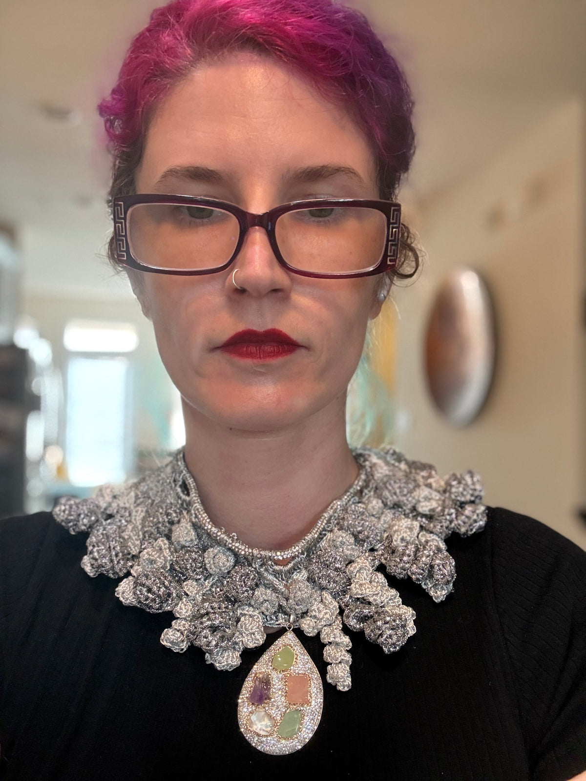 I Was Born a Soldier Metallic Collar: the Freyja with with earrings
