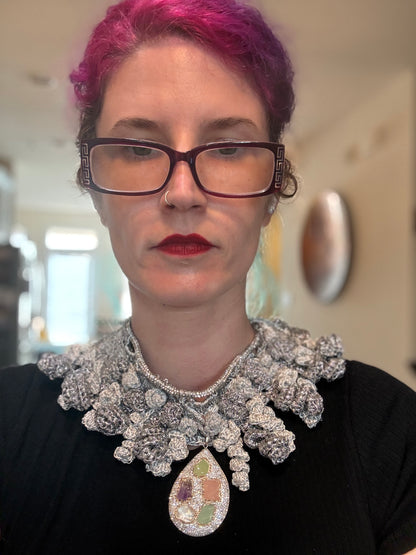 I Was Born a Soldier Metallic Collar: the Freyja with with earrings