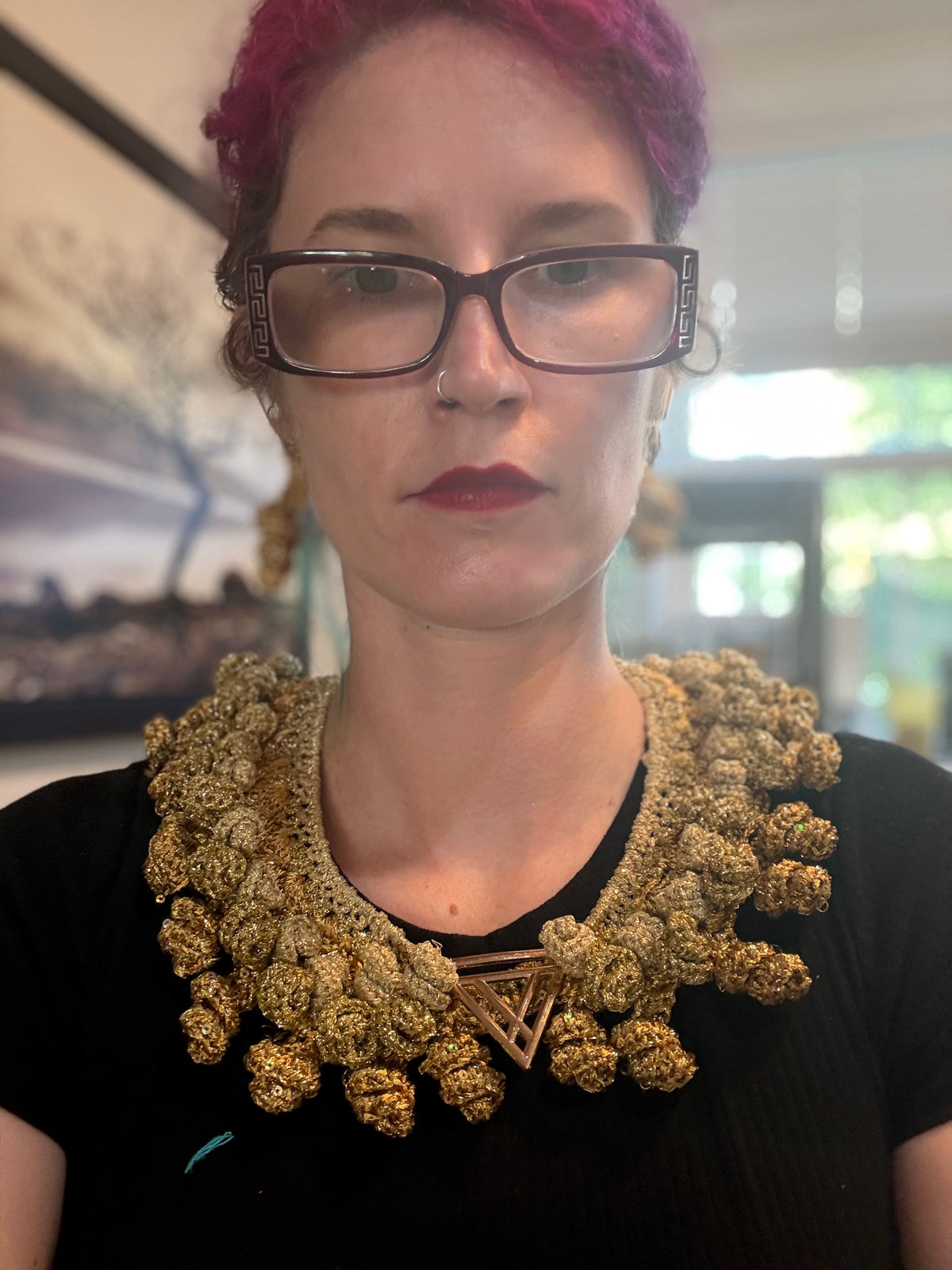 I Was Born a Soldier Metallic Collar: the Lamia with Earrings