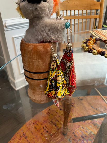 Fabric tassel earrings — Mismatched but Harmonious