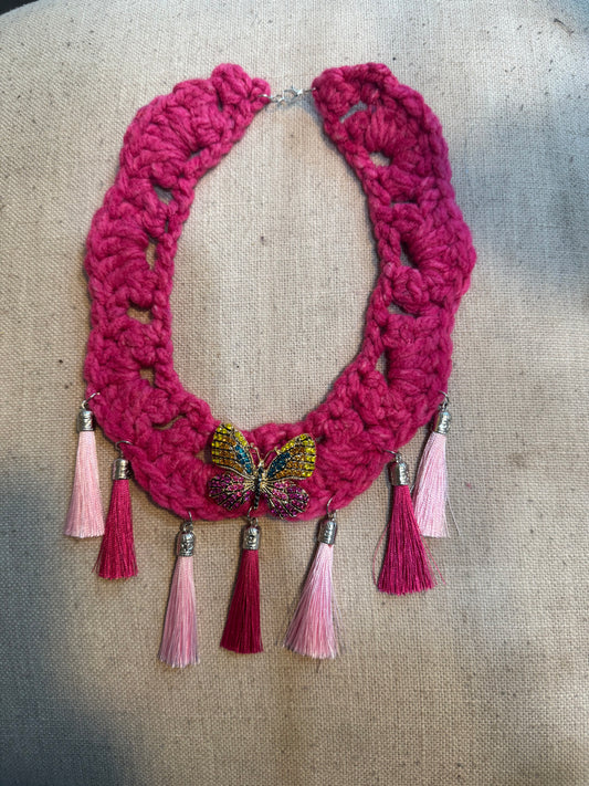 Fringe belief collar (14): Pink Butterfly