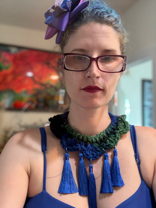 Fringe belief collar (6): Deep Blues, Greens and Purples