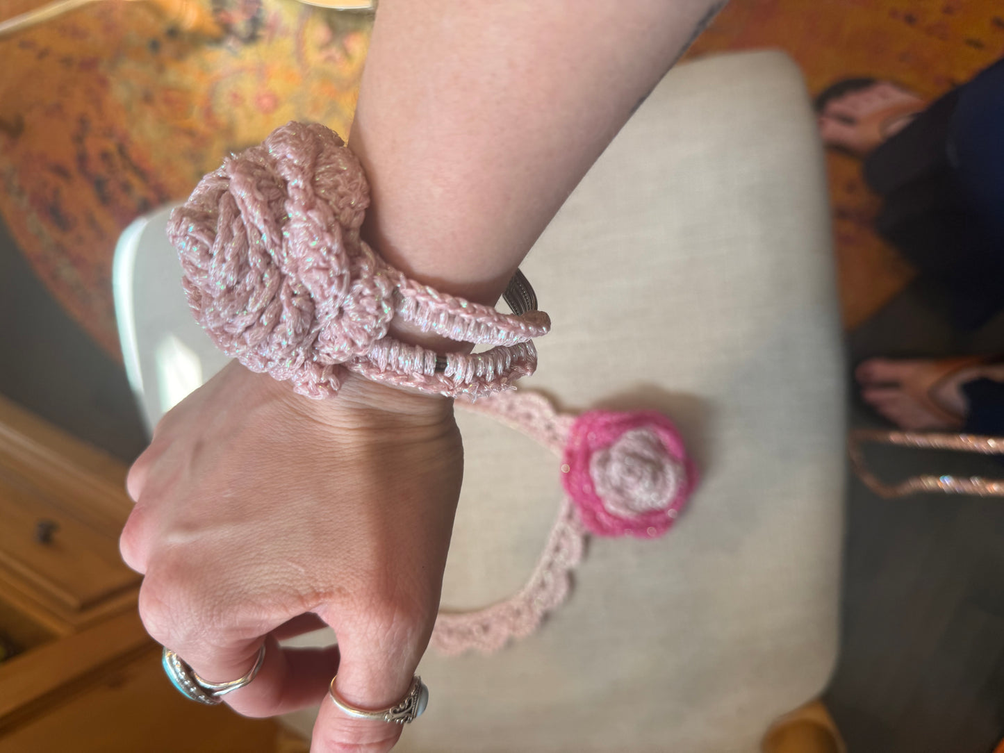 Love bomb collar and exit cost cuff: dusty rose