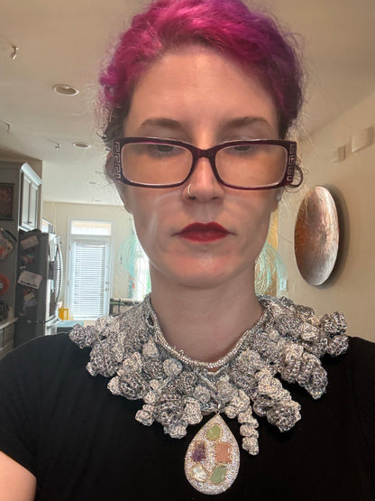 I Was Born a Soldier Metallic Collar: the Freyja with with earrings