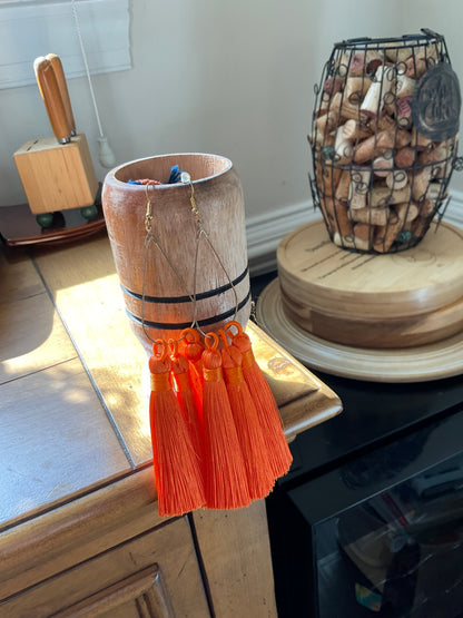 Fringe belief earrings: Orange