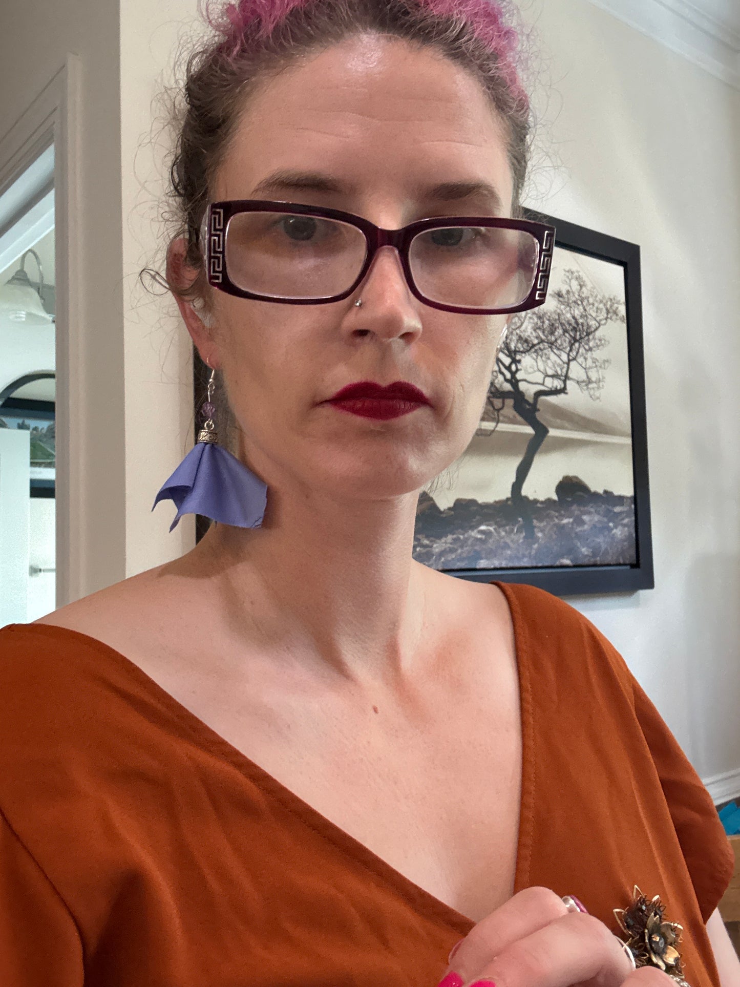 Fabric tassel earrings