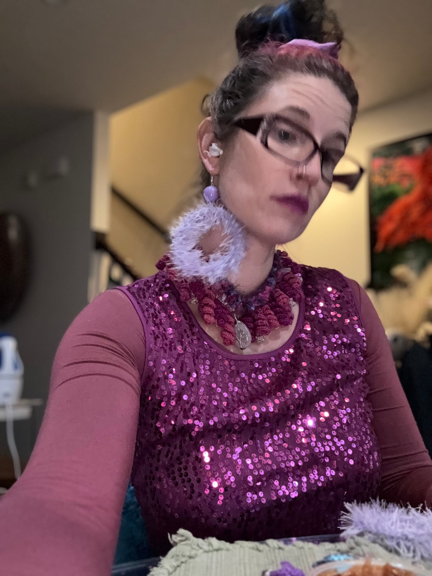 Circular logic earrings – lavender