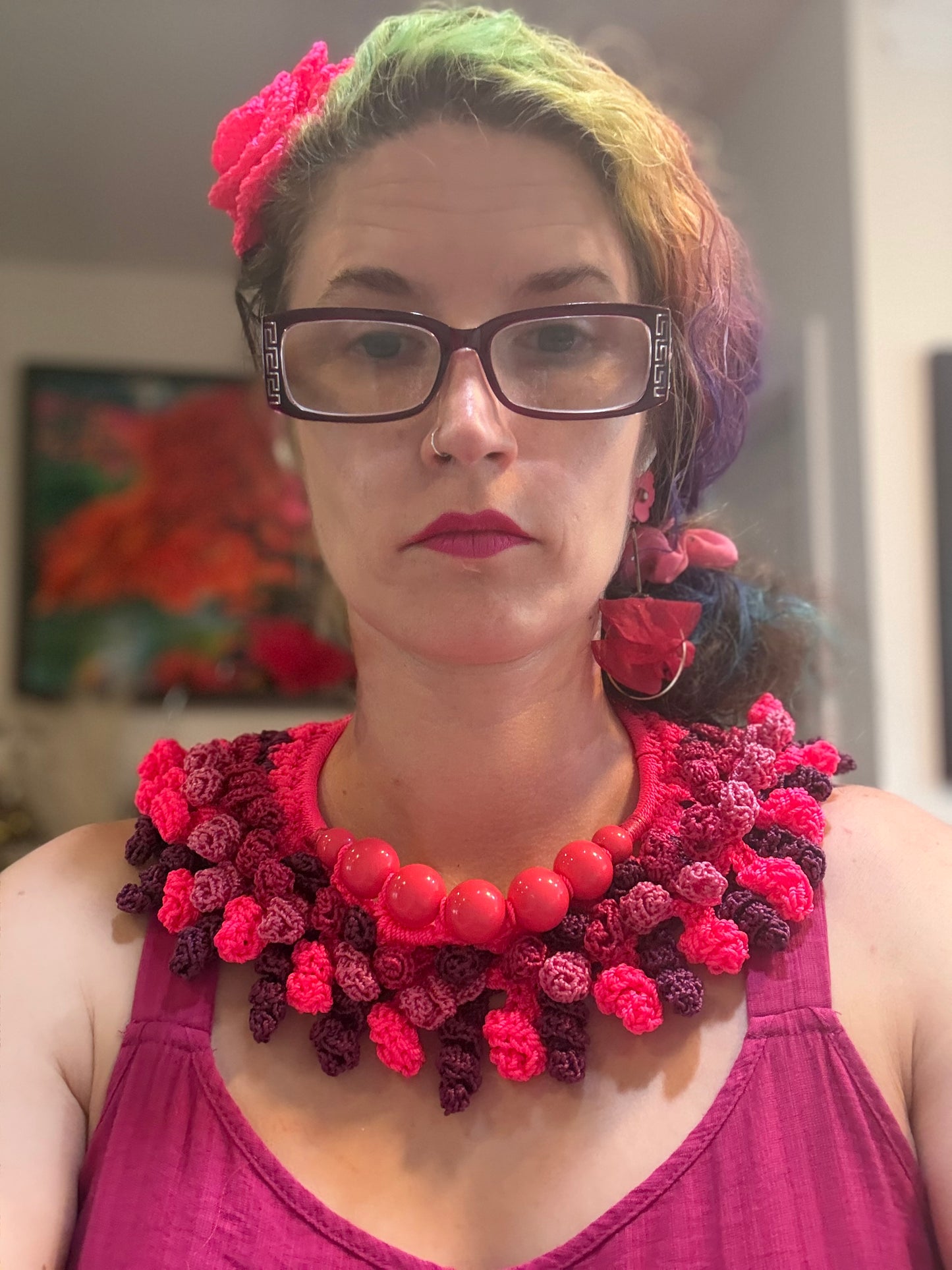 Love bomb collar: neon and purples
