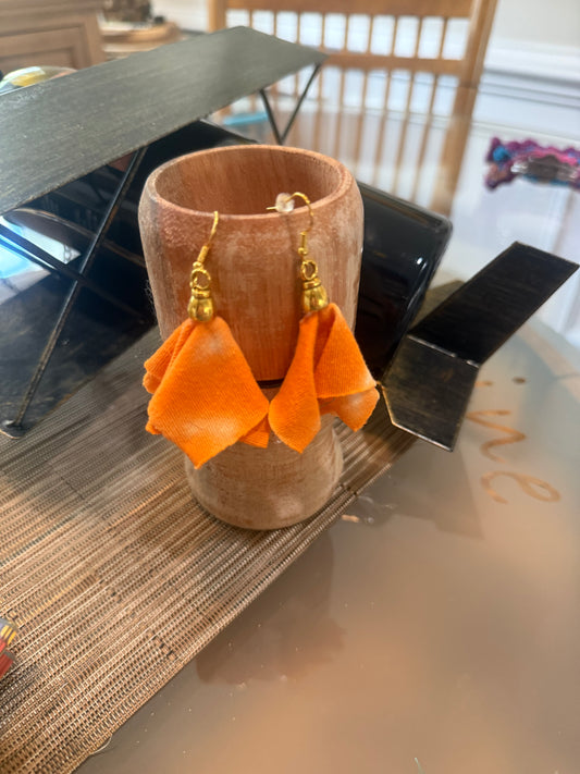 Fabric tassel earrings: tie dye