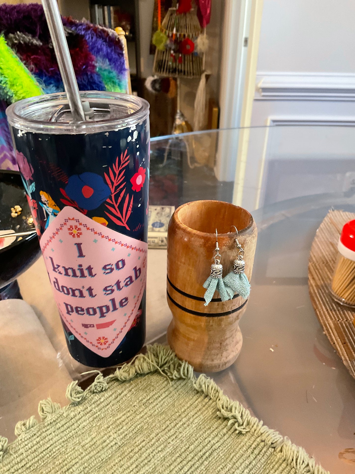 Fabric tassel earrings