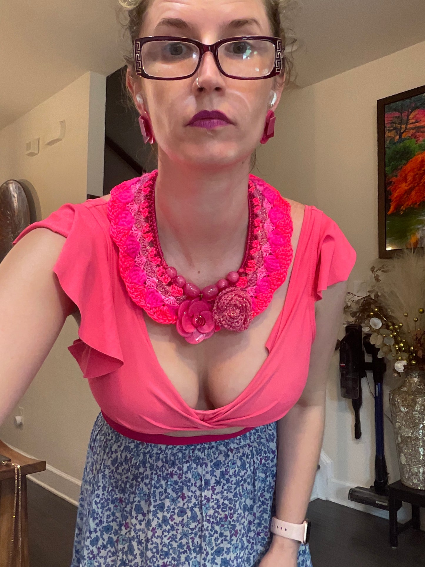 Bait and Stitch: flowers and butterflies, interchangeable necklace and headpieces