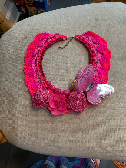 Bait and Stitch: flowers and butterflies, interchangeable necklace and headpieces