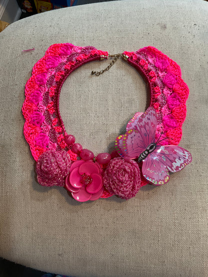 Bait and Stitch: flowers and butterflies, interchangeable necklace and headpieces