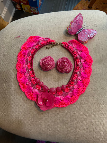Bait and Stitch: flowers and butterflies, interchangeable necklace and headpieces