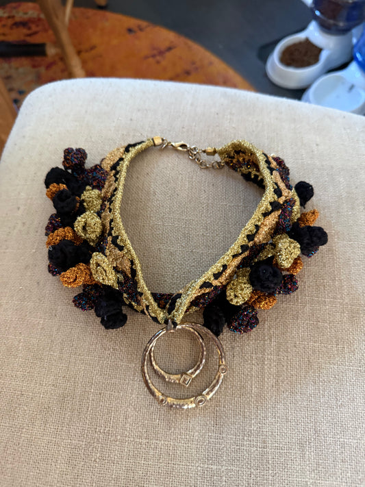 Love bomb collar: Gold and Black and all the sparkle