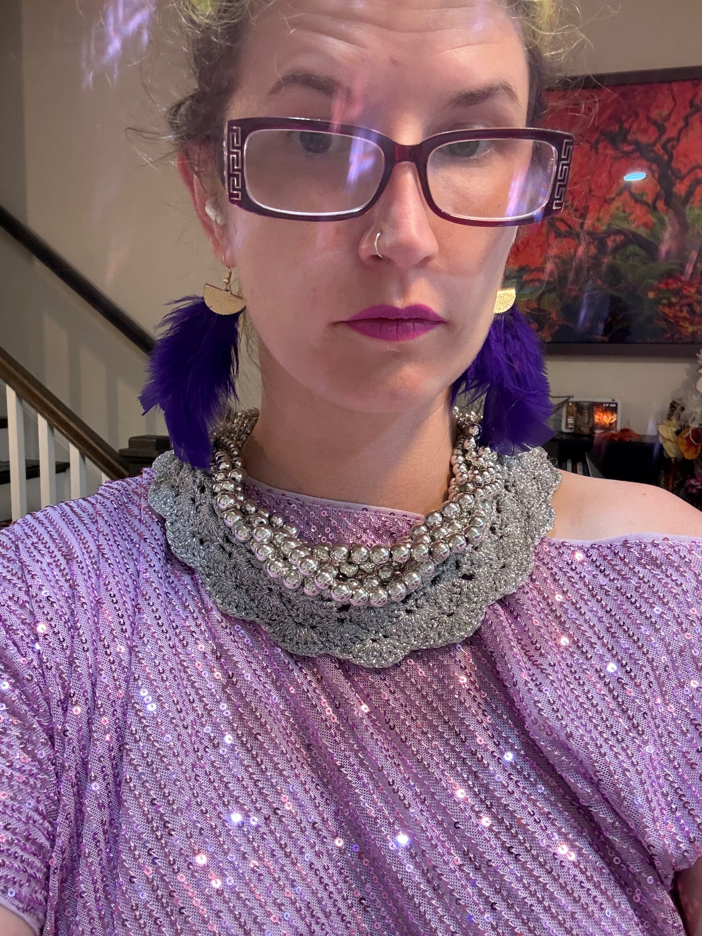 The Bait and Stitch: Silver necklace with removable flower clip