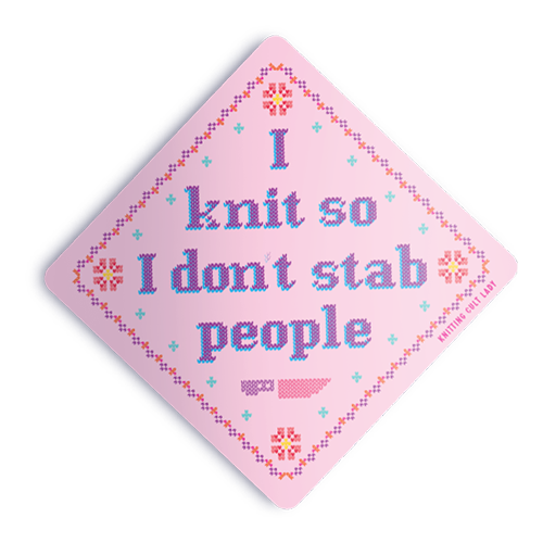 Knitting Cult Lady Vinyl Sticker Packs
